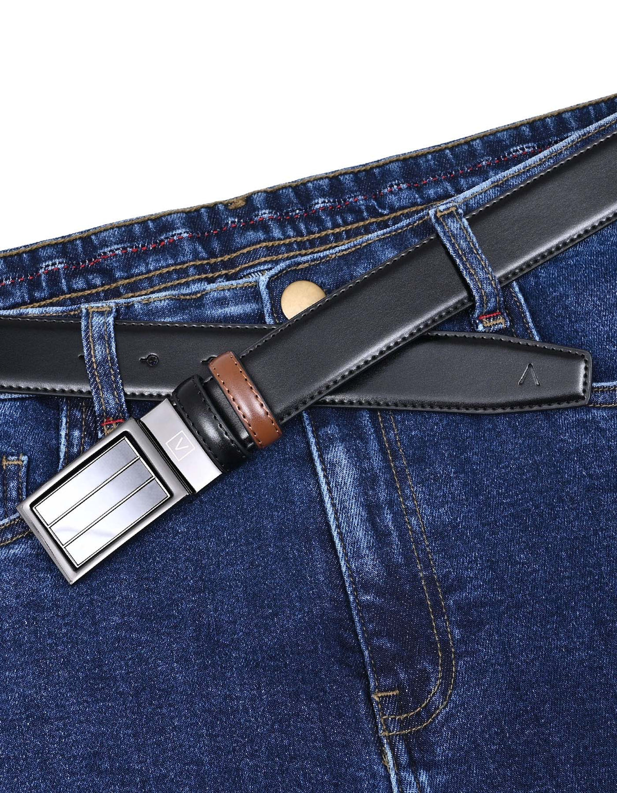 Black Plain Reversible Formal Belt