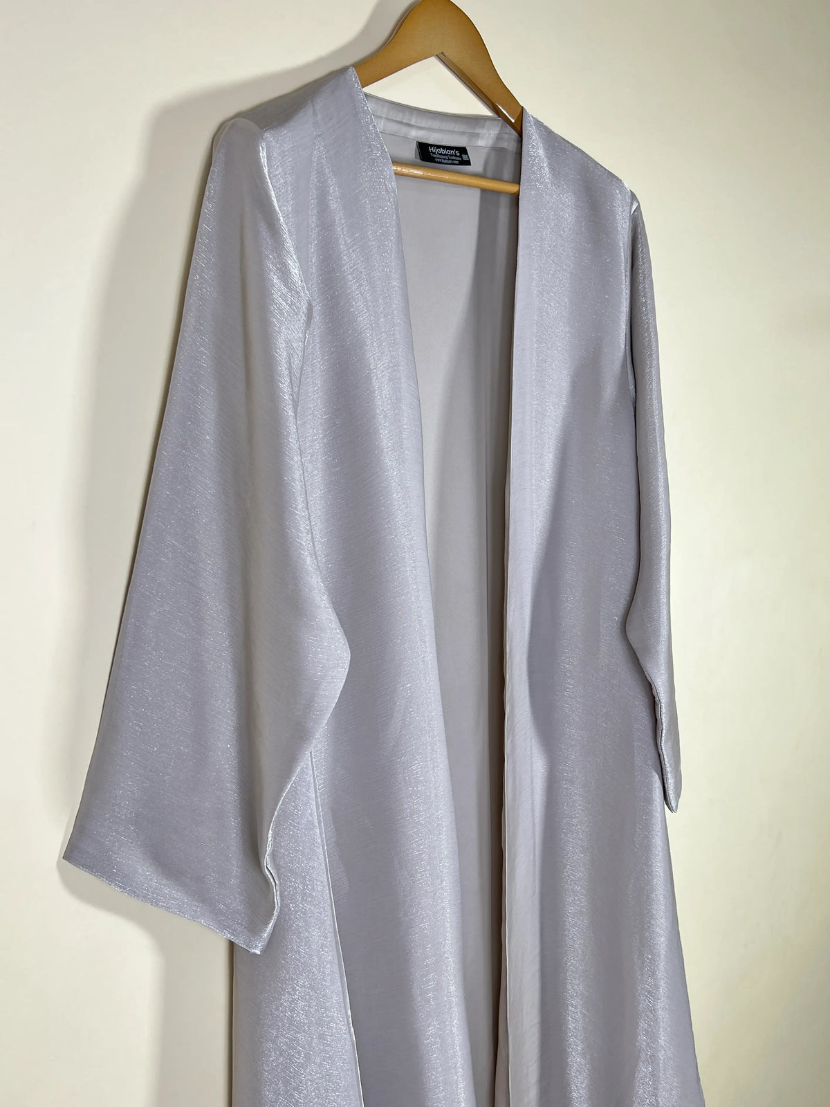 Silver Grey - Zareen Crinkle Silk Abaya HJ1710