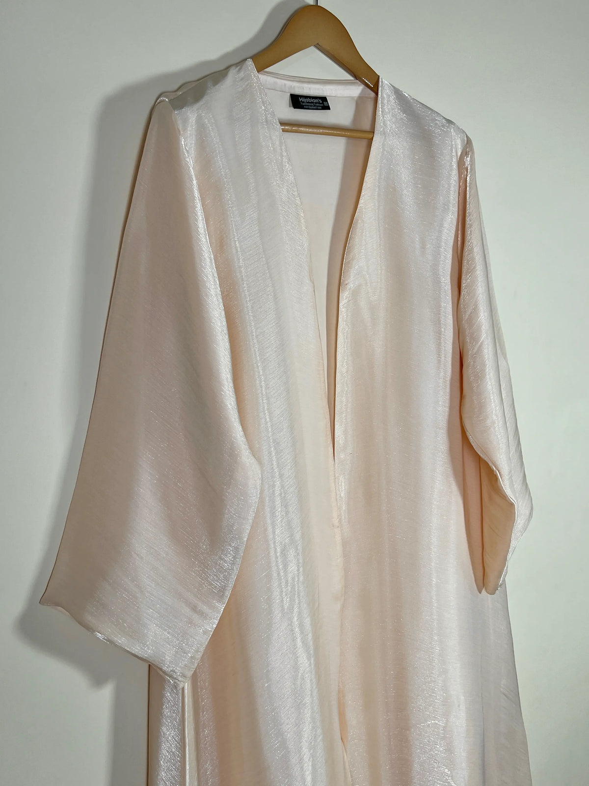 Soft Beige - Zareen Crinkle Silk Abaya HJ1709