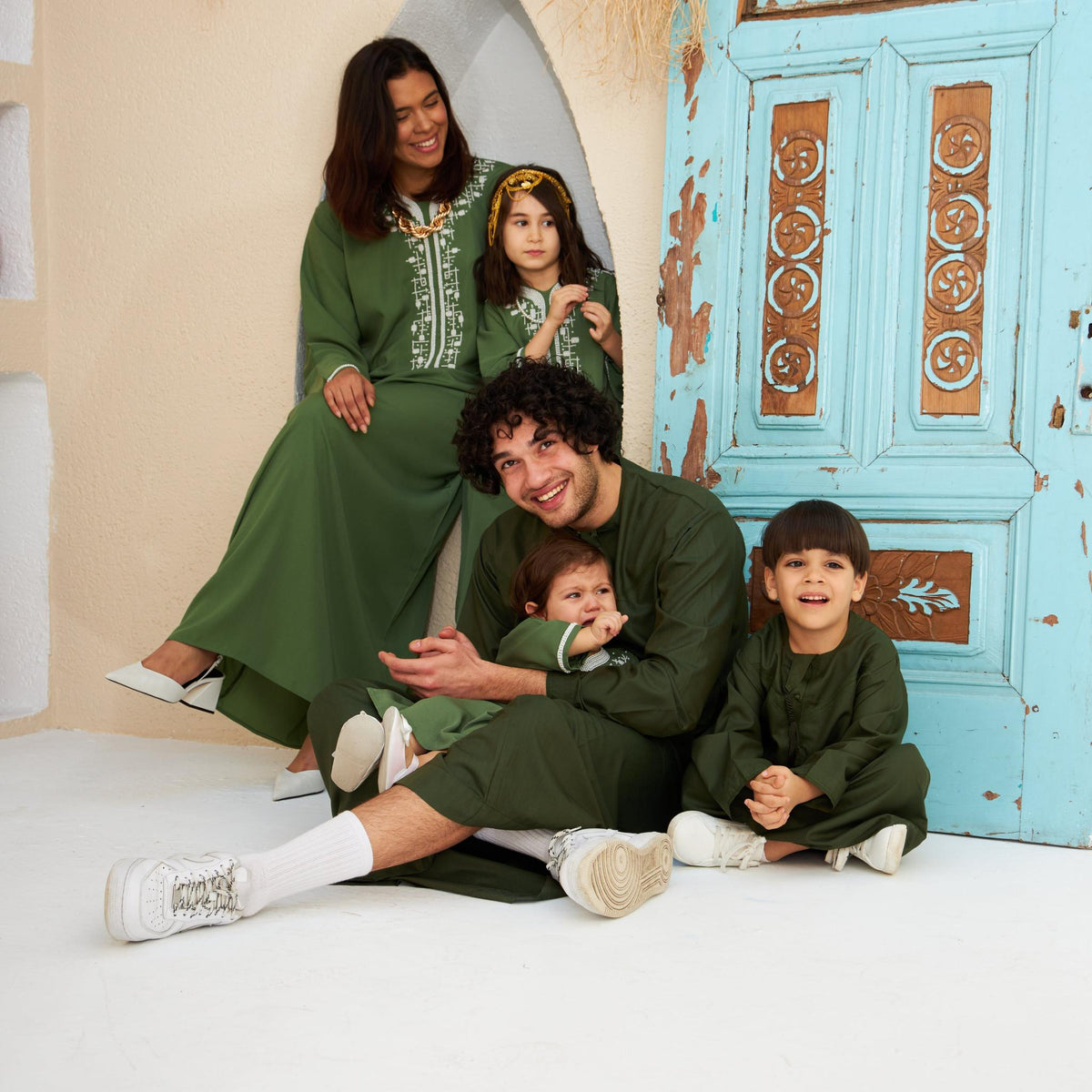 Khaki Green Emirati Kandora - Men