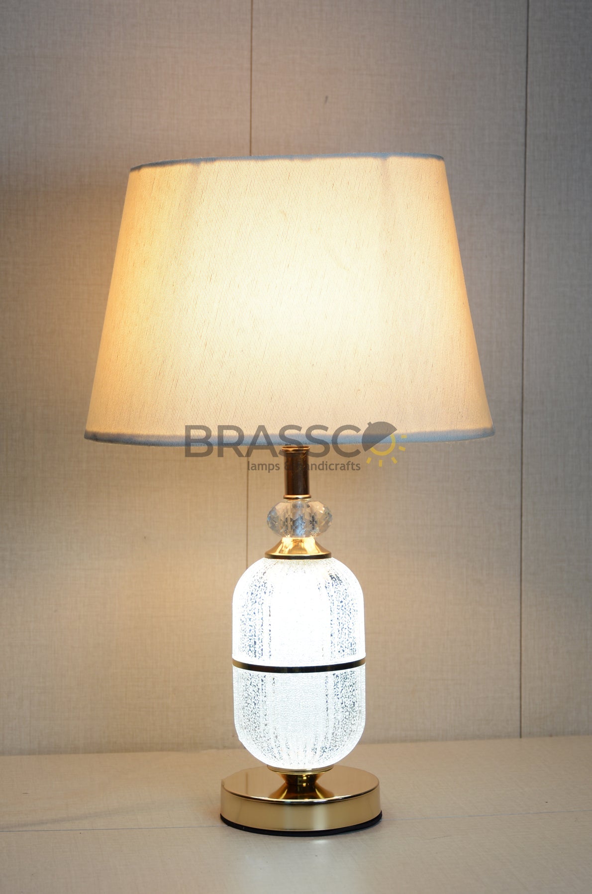 LED Oval Glass Table Lamp – FG Finish Modern Decorative Lighting