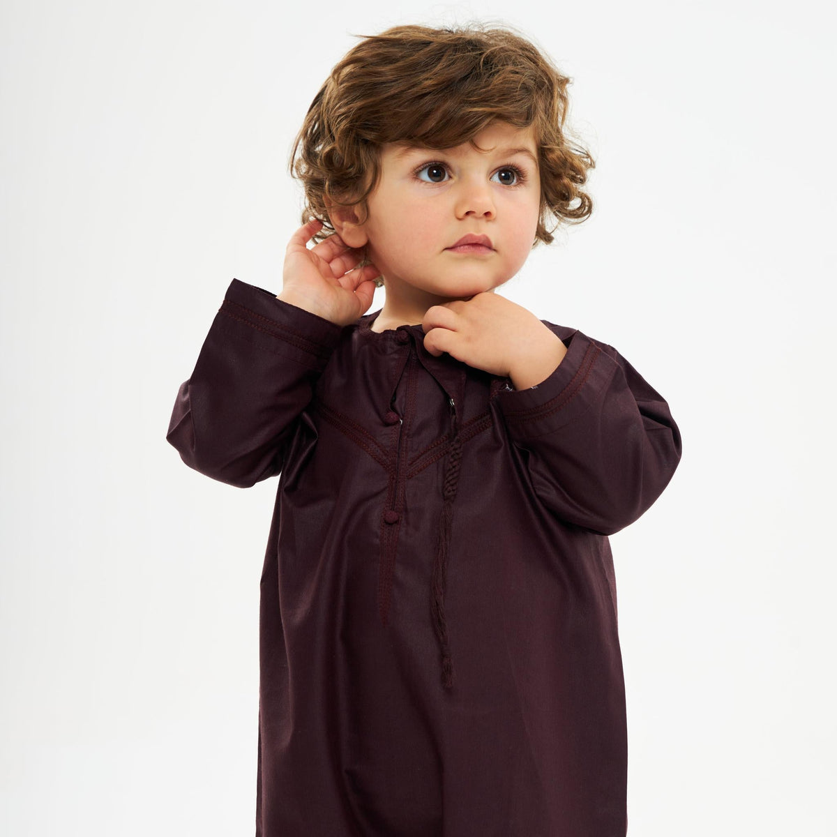 Maroon Emirati Kandora-Mens