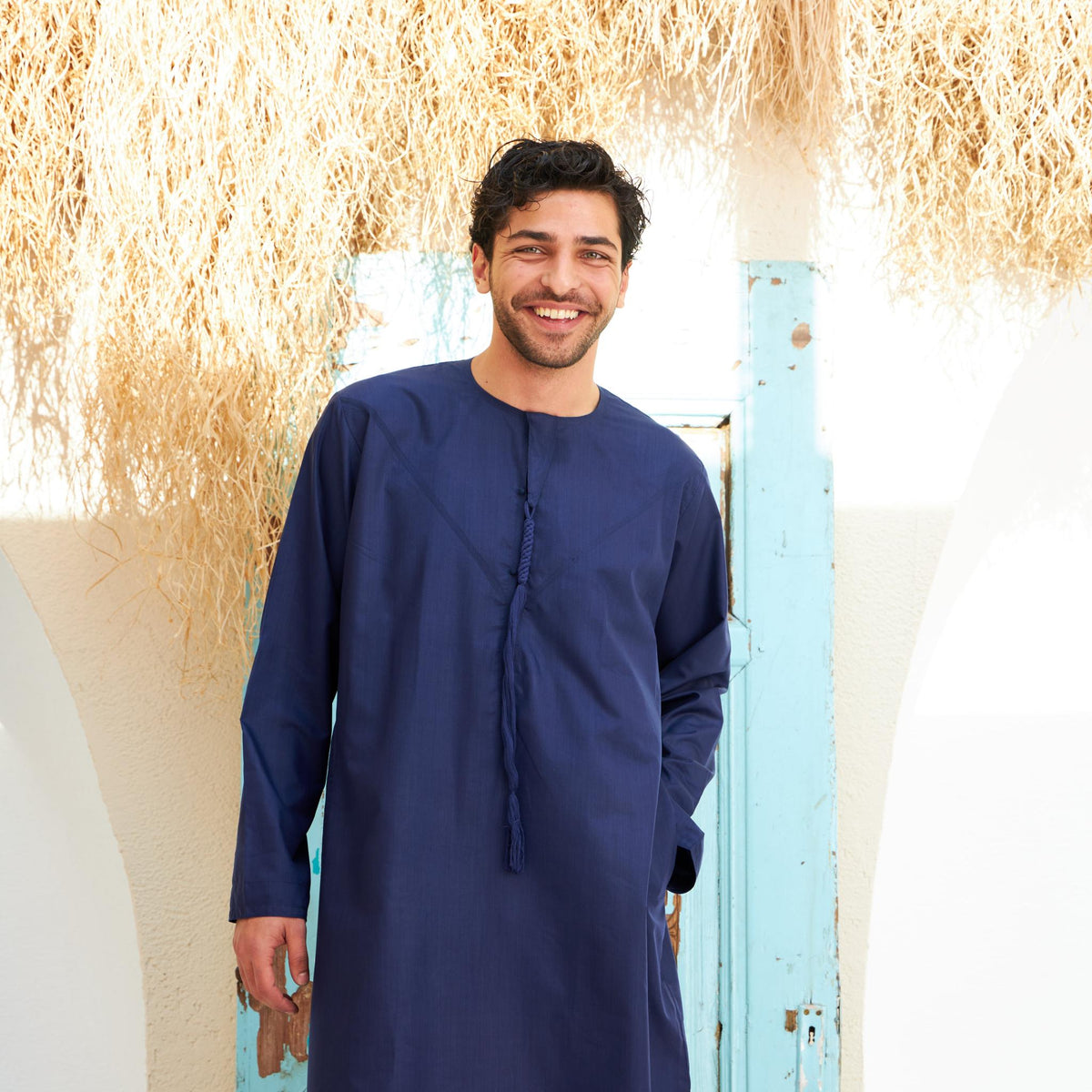 Navy Blue Emirati Kandora-Mens