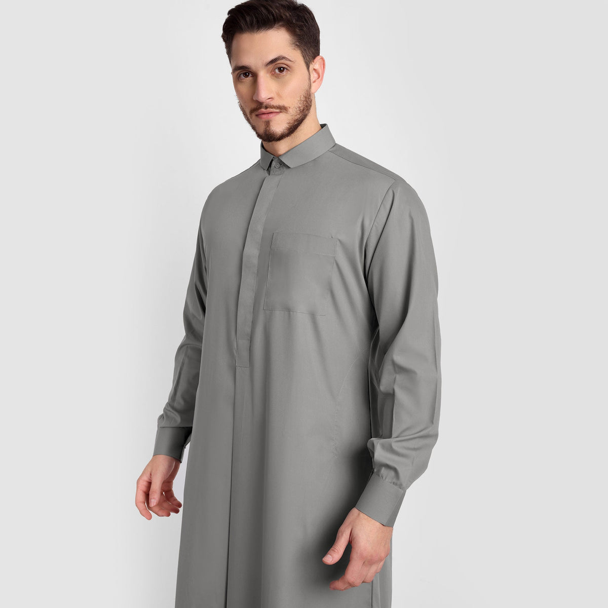 Sage Grey Tuxedo Collar Thobe