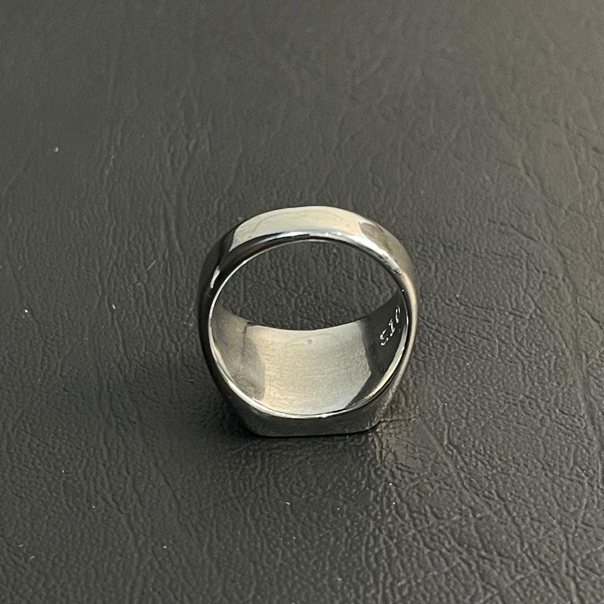Men's Stainless Steel Gold Bar Signet Ring