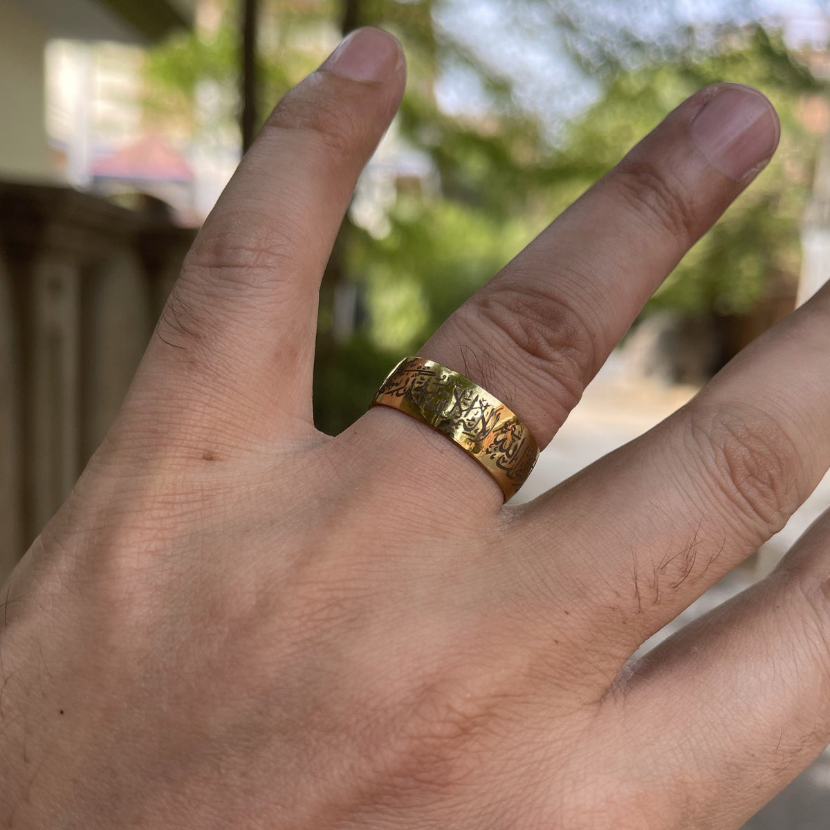 Kalma Islamic Ring For Men Women (Golden)