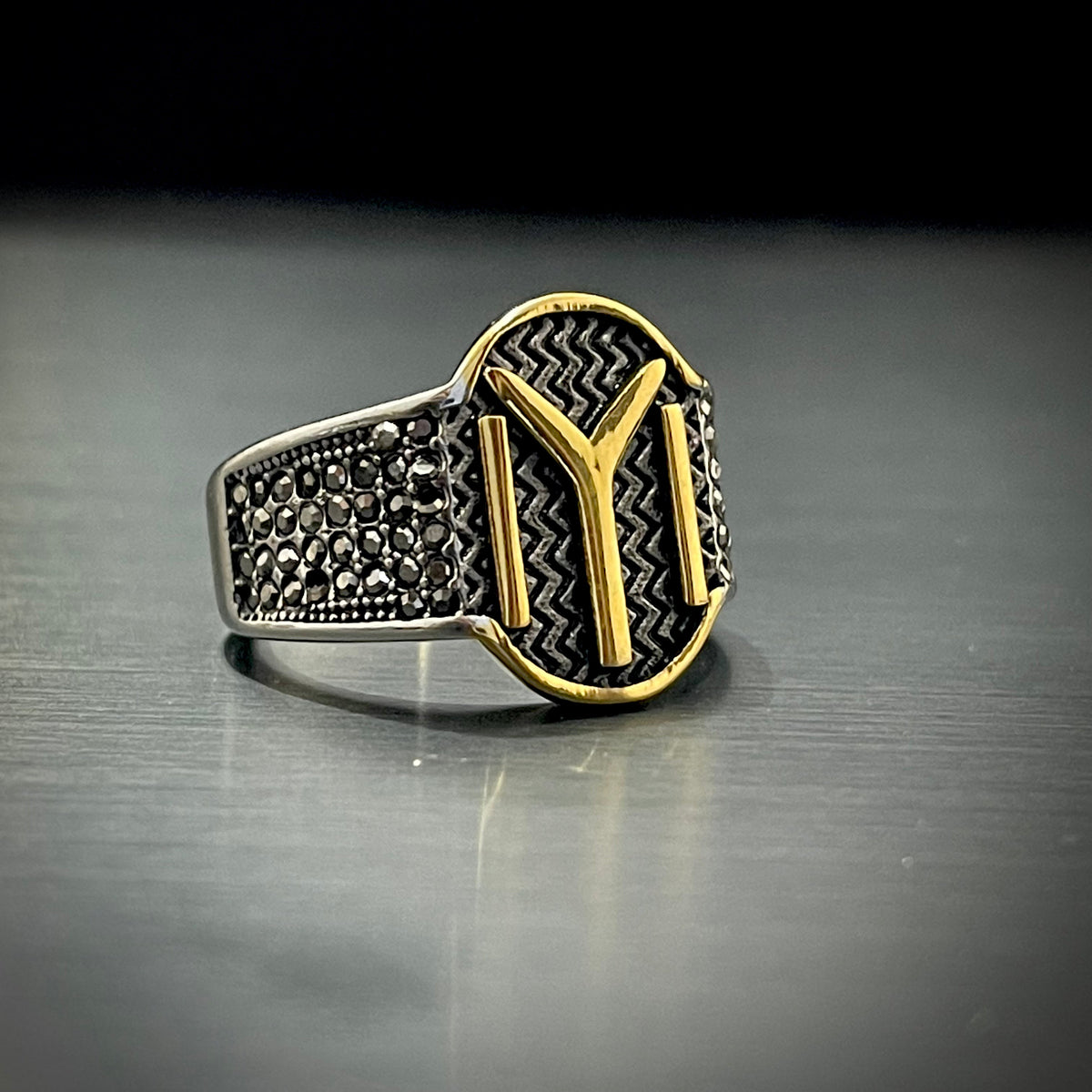 Cubical Zircon Oval Turkish Ring For Men