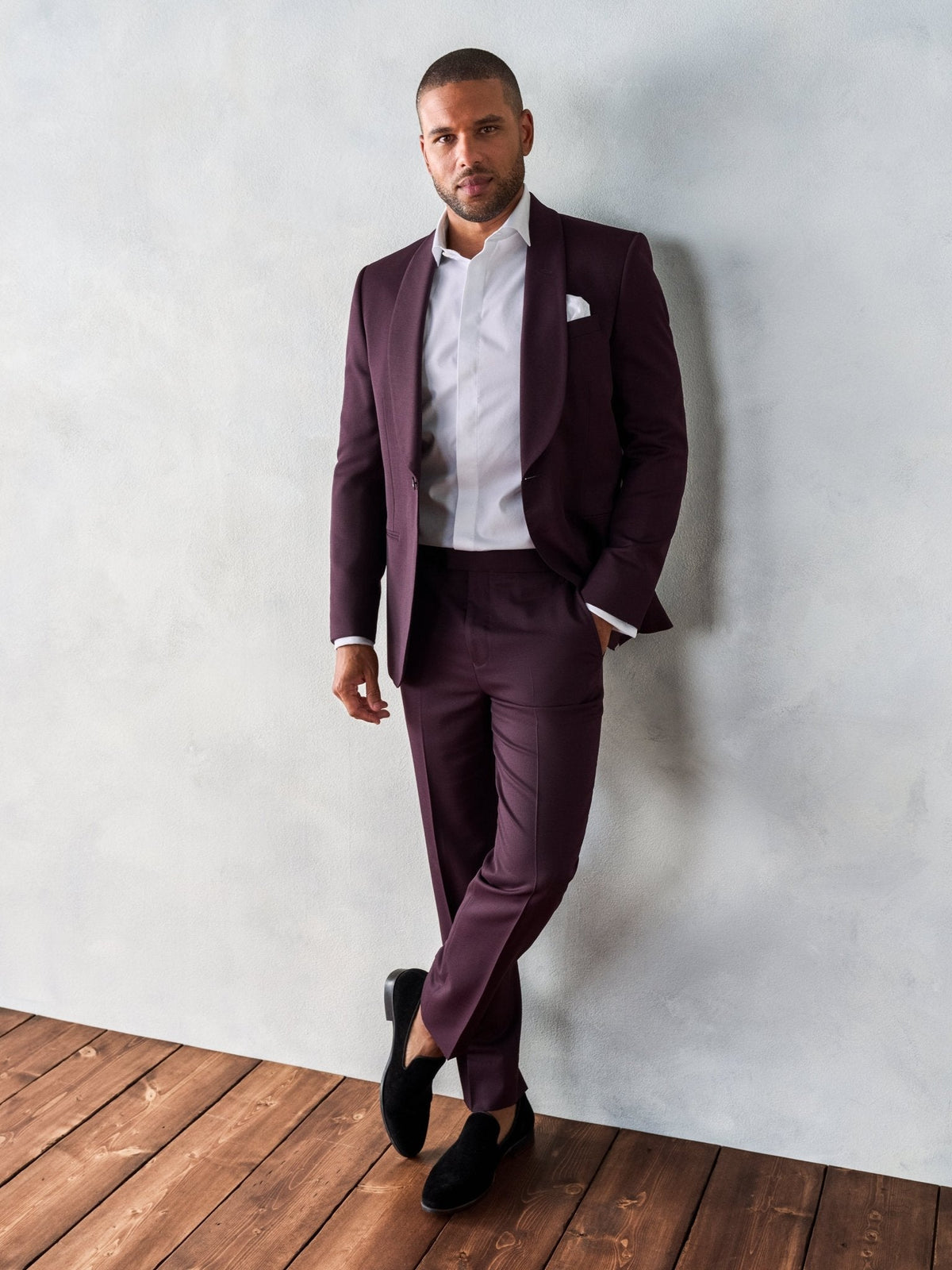 Plum Shawl Jacket Tuxedo
