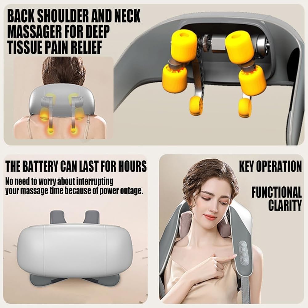 Portable Neck & Back Massager | Heat Therapy