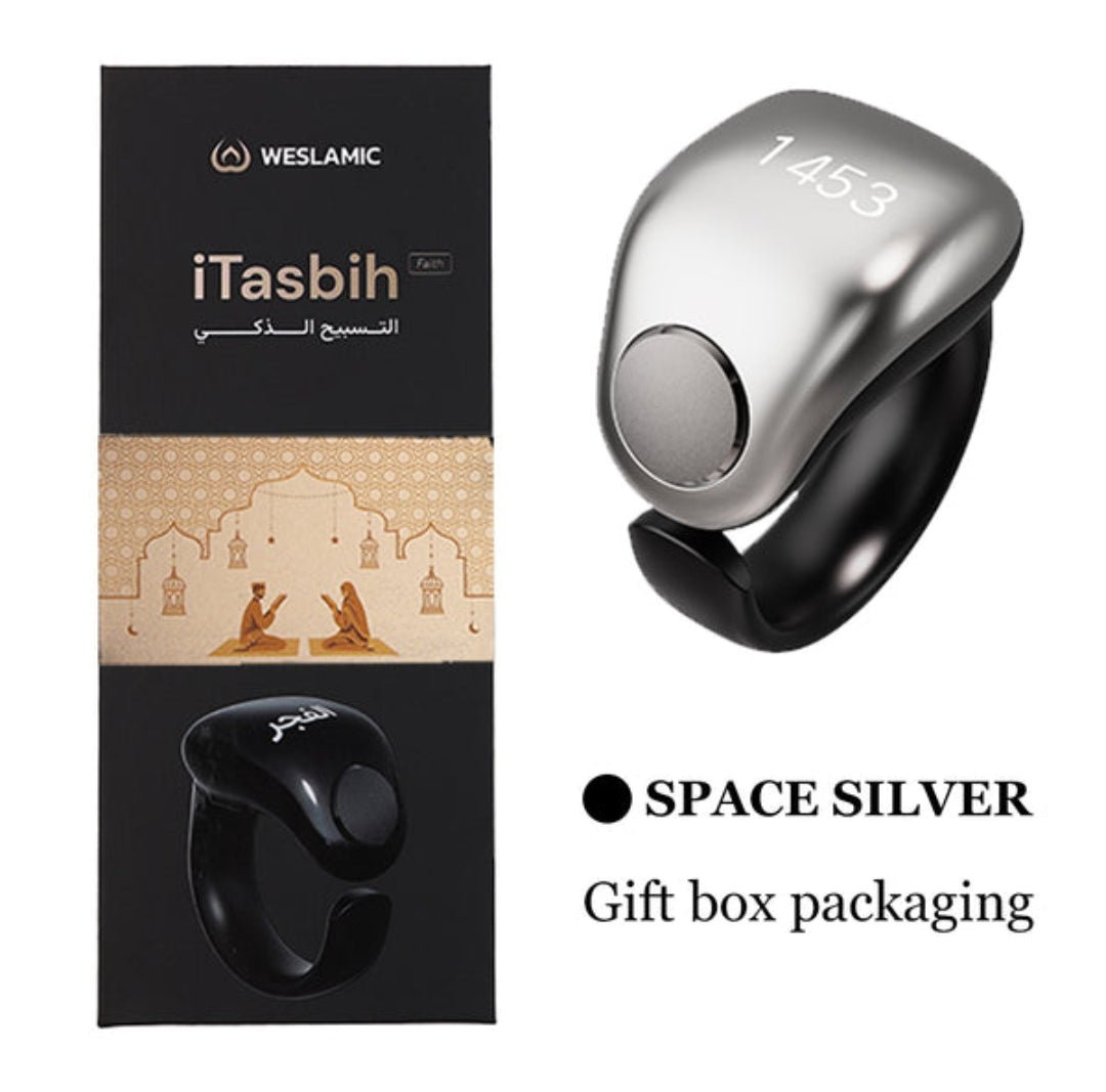 Weslamic iTasbih Ring – Faith Smart Zikr Counter (5 Sizes, OLED, Bluetooth)