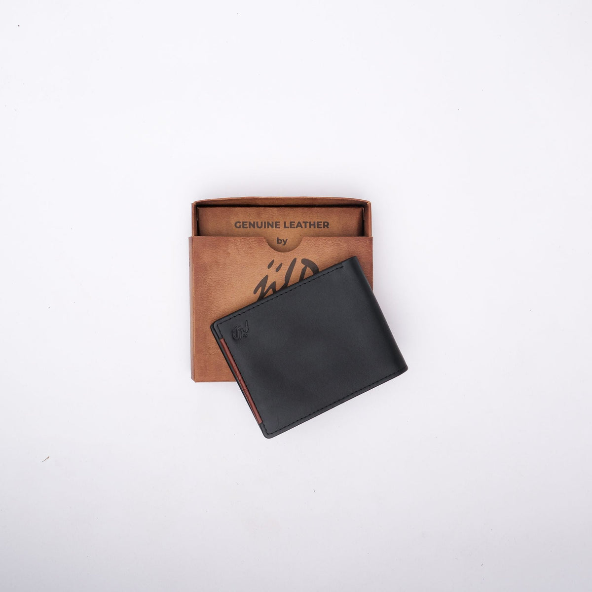 Mens Pure Leather Wallet Bifold TAN BRN  stripe