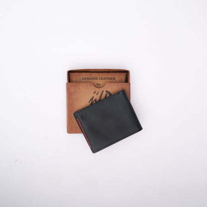 Mens Pure Leather Wallet Bifold TAN BRN  stripe