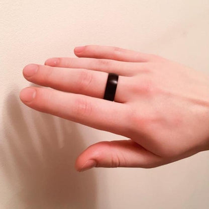 Men Black Titanium Ring