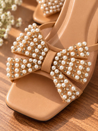 Serena Pearl Bow Slipper