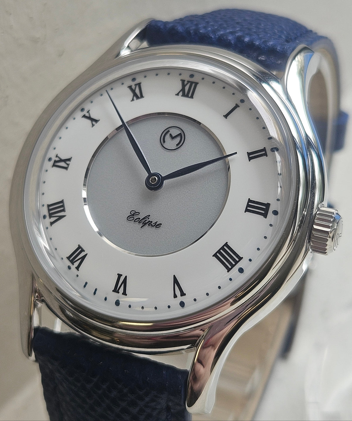 Lugano Eclipse Solar 36 MM Steel + Free Leather Band