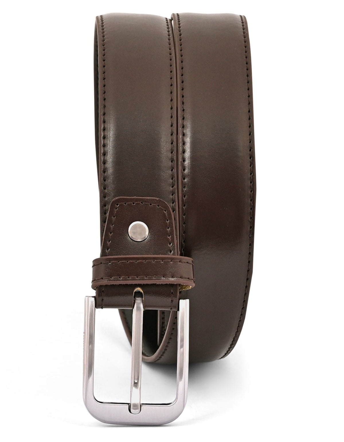 Brown Plain 100% Leather Formal Belt