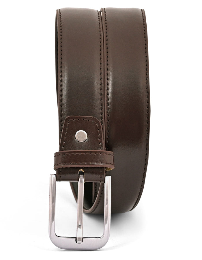 Brown Plain 100% Leather Formal Belt