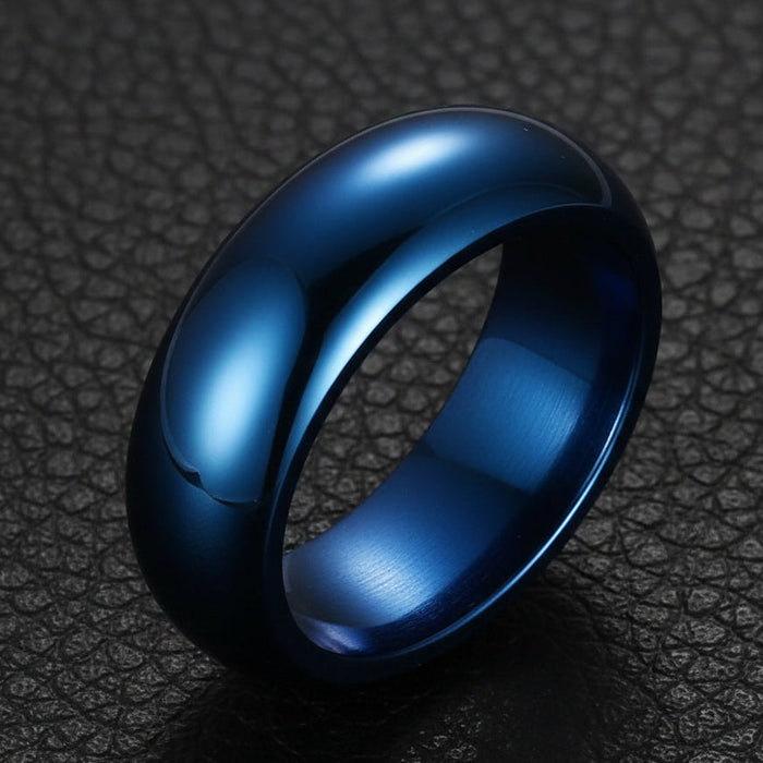 Metallic Blue Titanium Ring