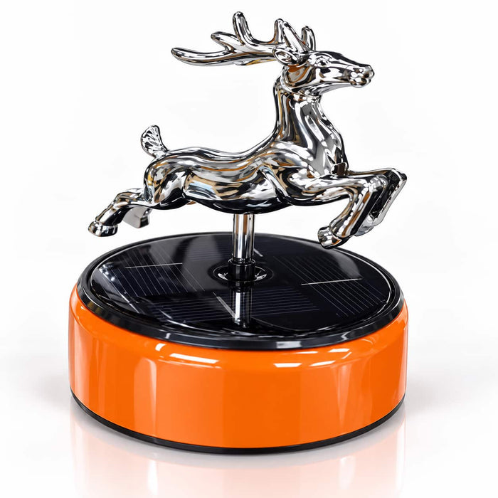 Deer Shaped Solar Car Dashboard Perfume Chrome With Bright Orange