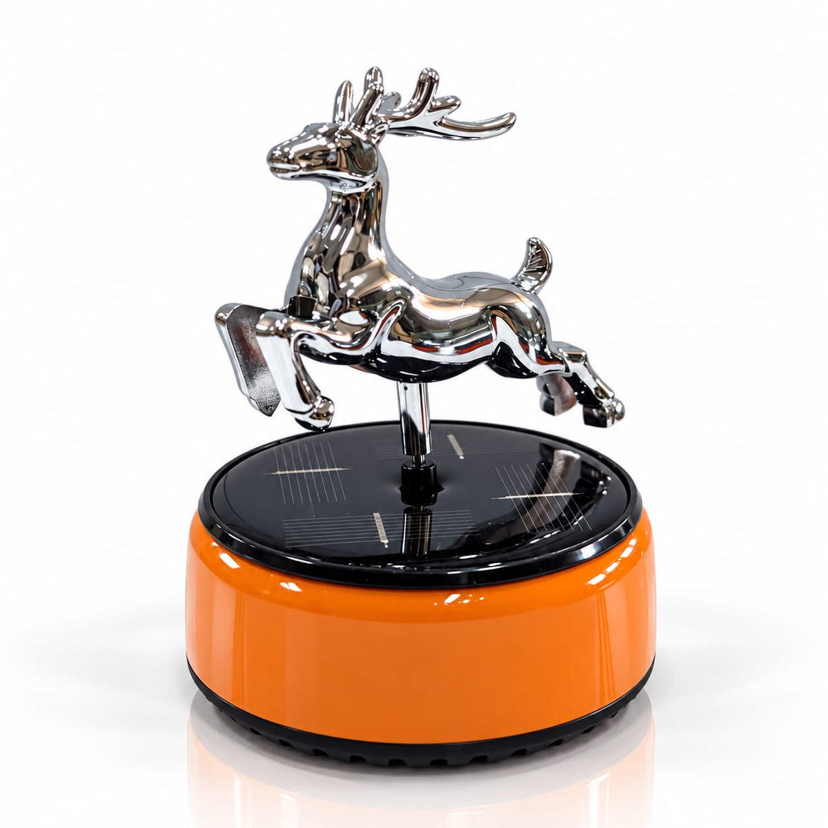 Deer Shaped Solar Car Dashboard Perfume Chrome With Bright Orange