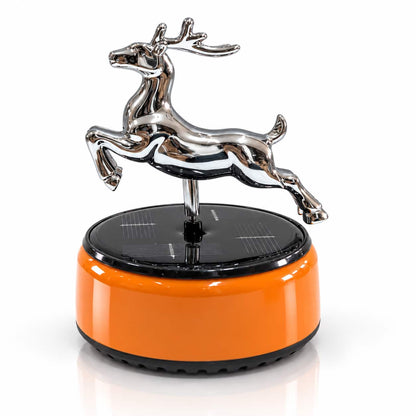 Deer Shaped Solar Car Dashboard Perfume Chrome With Bright Orange