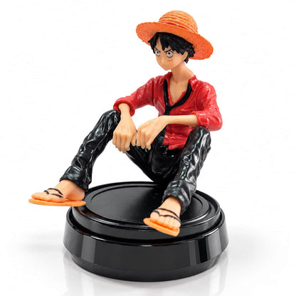 Luffy Sitting Figure Car Dashboard Air Freshener Coral Red With Black