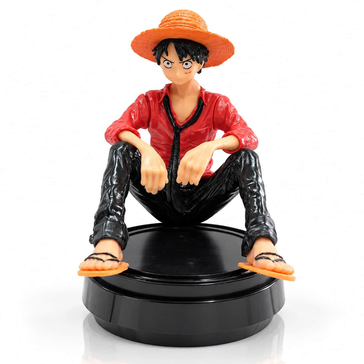 Luffy Sitting Figure Car Dashboard Air Freshener Coral Red With Black