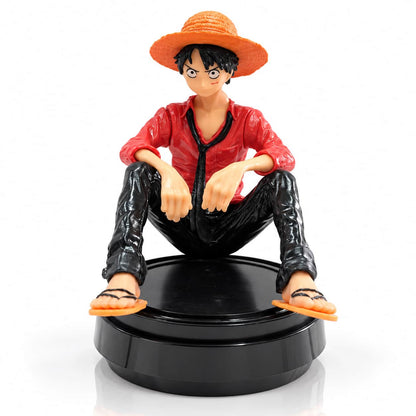 Luffy Sitting Figure Car Dashboard Air Freshener Coral Red With Black