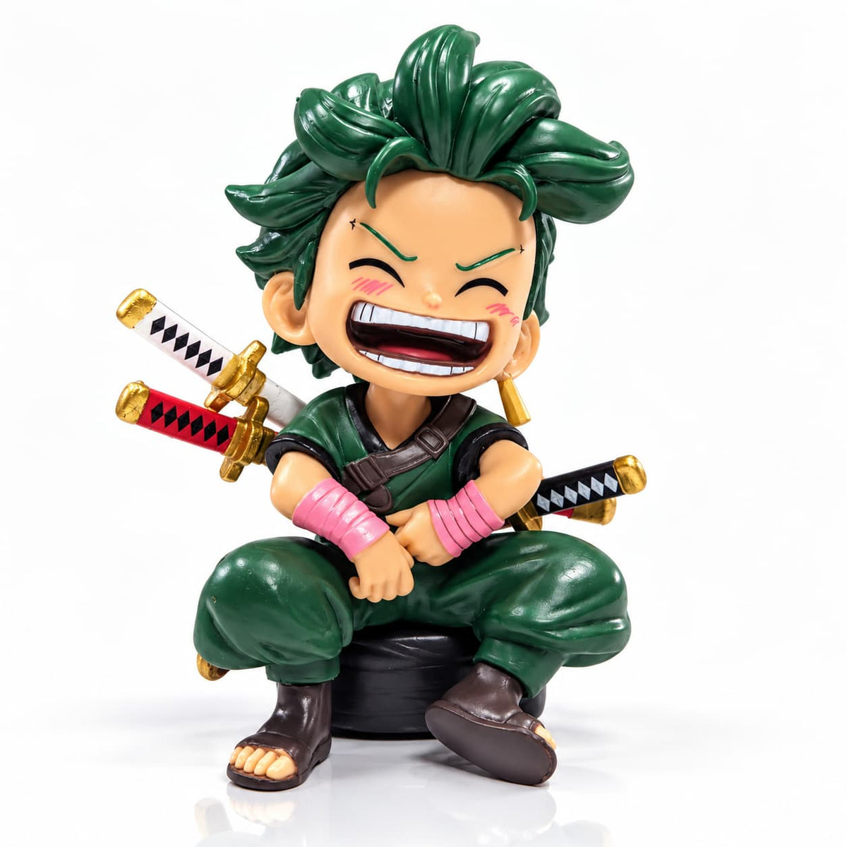 Zoro Sitting and Laughing Figure Statue Dashboard Decoration