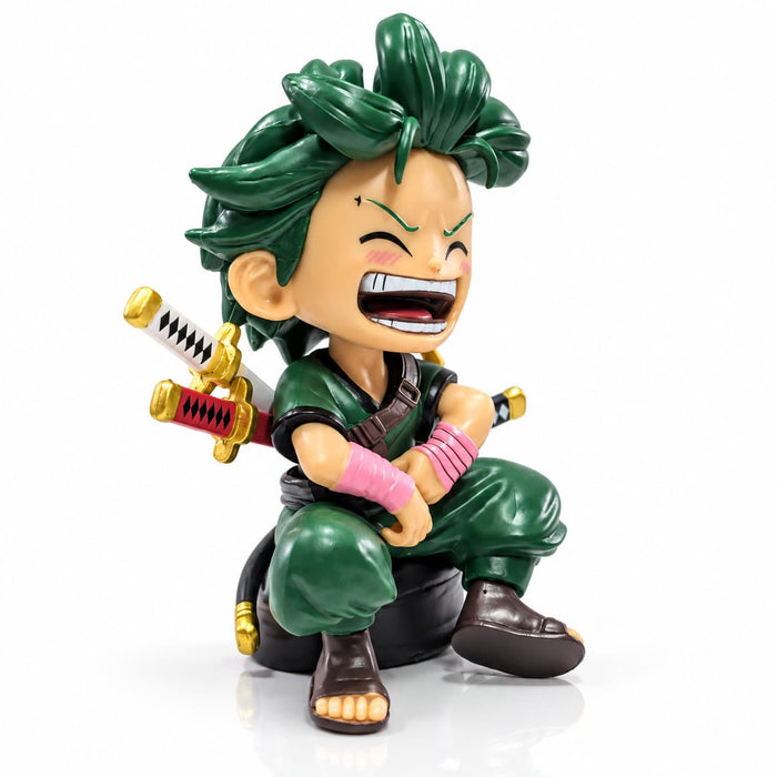 Zoro Sitting and Laughing Figure Statue Dashboard Decoration