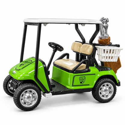 Mini Golf Cart Die Cast Metal Model Green - Pull Back Action