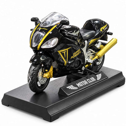 Suzuki Hayabusa Heavy Bike Die Cast Model With Stand Black Gold
