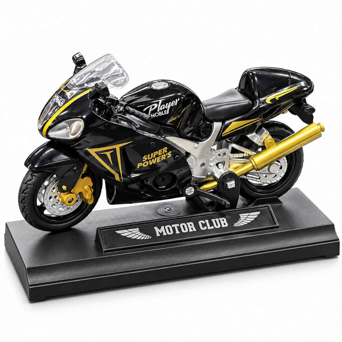 Suzuki Hayabusa Heavy Bike Die Cast Model With Stand Black Gold