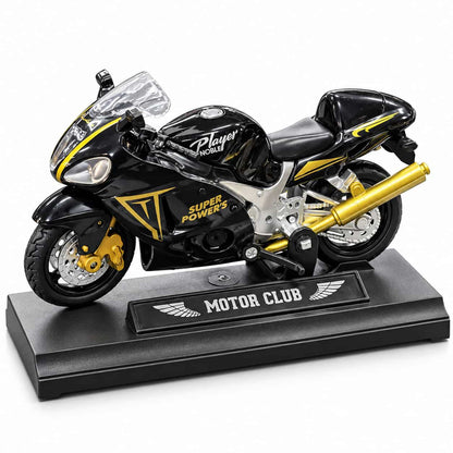 Suzuki Hayabusa Heavy Bike Die Cast Model With Stand Black Gold