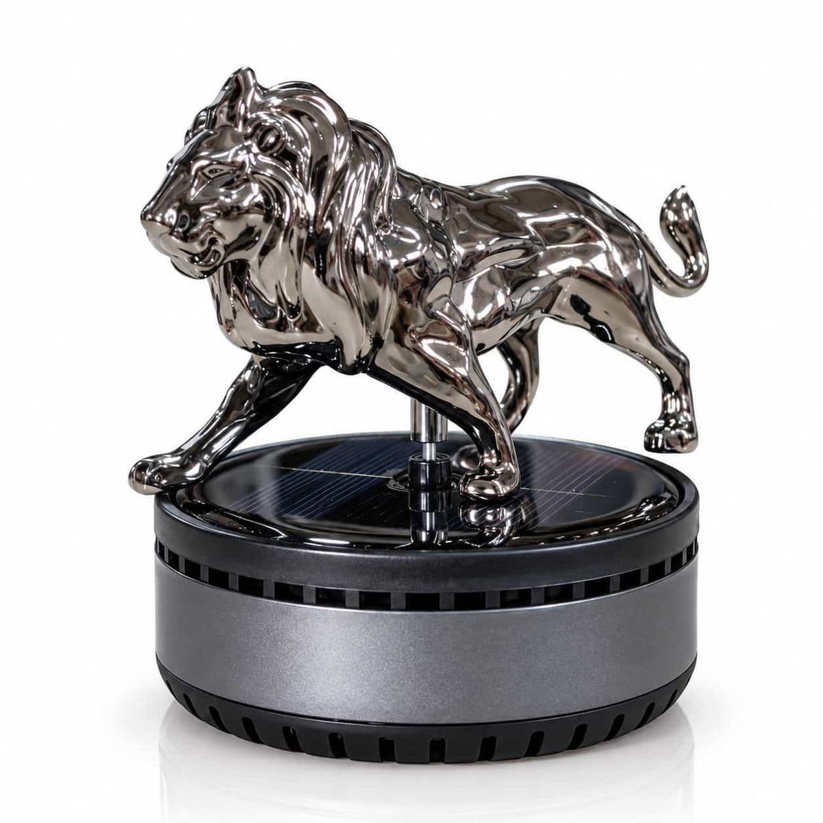 Rotating Lion Solar Car Dashboard Cologne Perfume