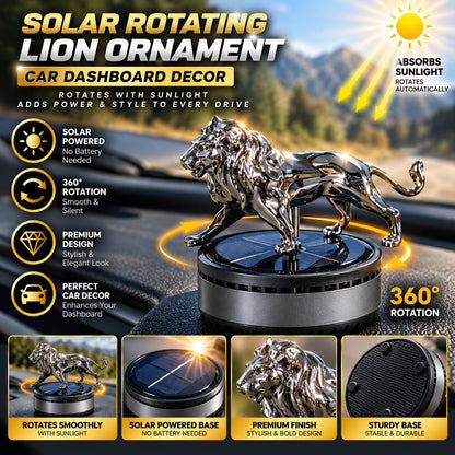 Rotating Lion Solar Car Dashboard Cologne Perfume