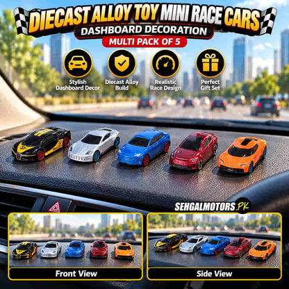 Diecast Alloy Toy Mini Race Cars Dashboard Decoration Multi Pack of 5