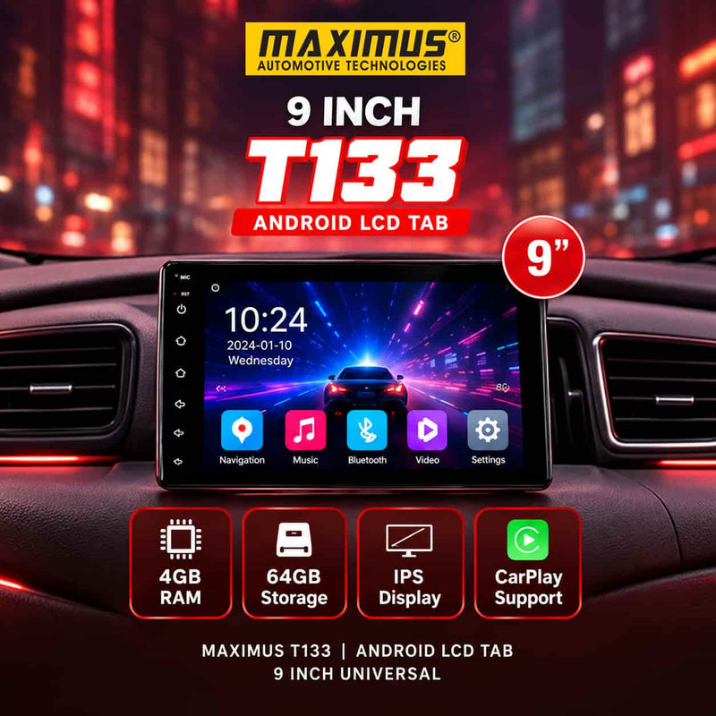 Maximus Android LCD Tab 9 Inches With Wiring T133 Without Main Grip