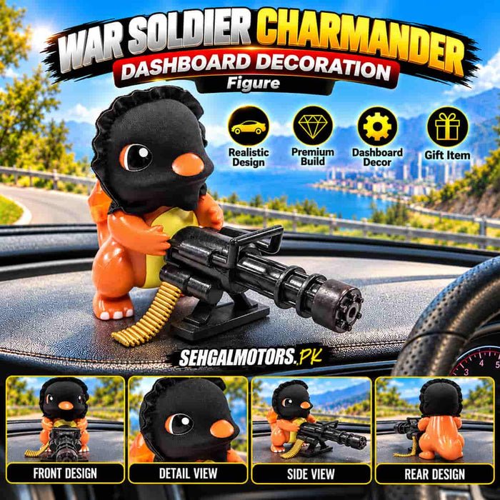 War Soldier Charmander Figure Dashboard Decoration