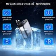 4-in-1 Retractable DC Car Charger Fast Charging USB Type C - Car Phone Charger Adapter 120W