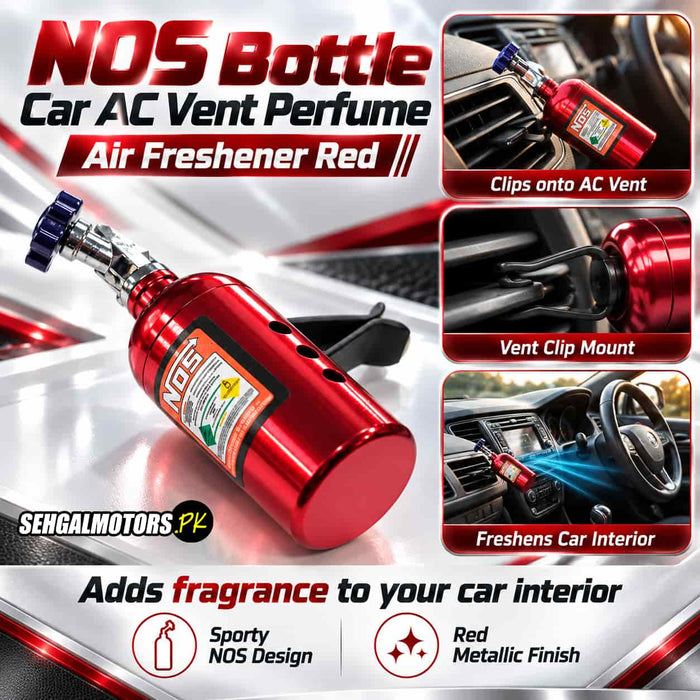 NOS Bottle Car AC Vent Perfume Air Freshener Red