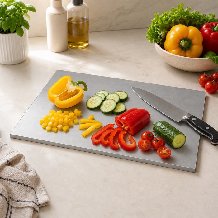 Premium Stainless Steel Cutting Board – Heavy Duty Kitchen Chopping Board (30 x 40 cm / 40 x 50 cm)