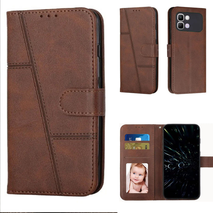 [FREE SHIPPING] BOOKLET LEATHER CASE FOR INFINIX NOTE EDGE