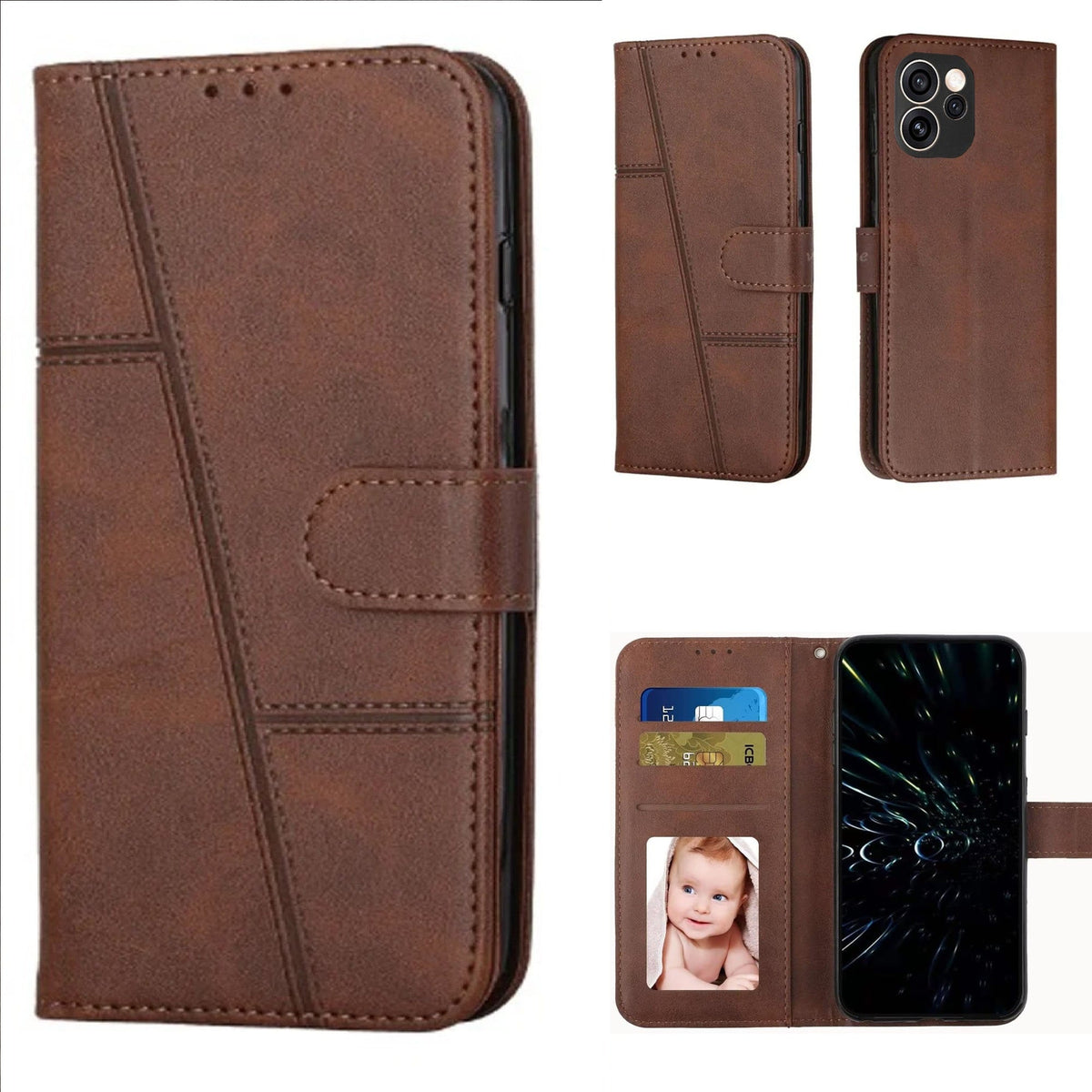 [FREE SHIPPING] BOOKLET LEATHER FLIP WALLET CASE FOR OPPO RENO 15F