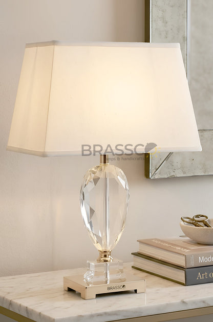 Almond Medium Crystal Table Lamp – Elegant Luxury Decorative Lighting