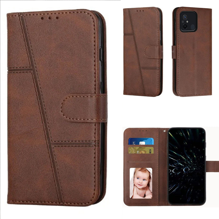 [FREE SHIPPING]BOOKLET LEATHER FLIP WALLET CASE FOR REDMI 12C