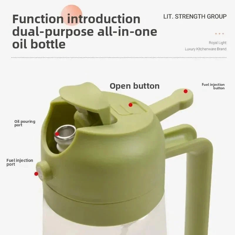 2 in 1 Leakproof Oil Dispenser Bottle for kitchen (500ML)