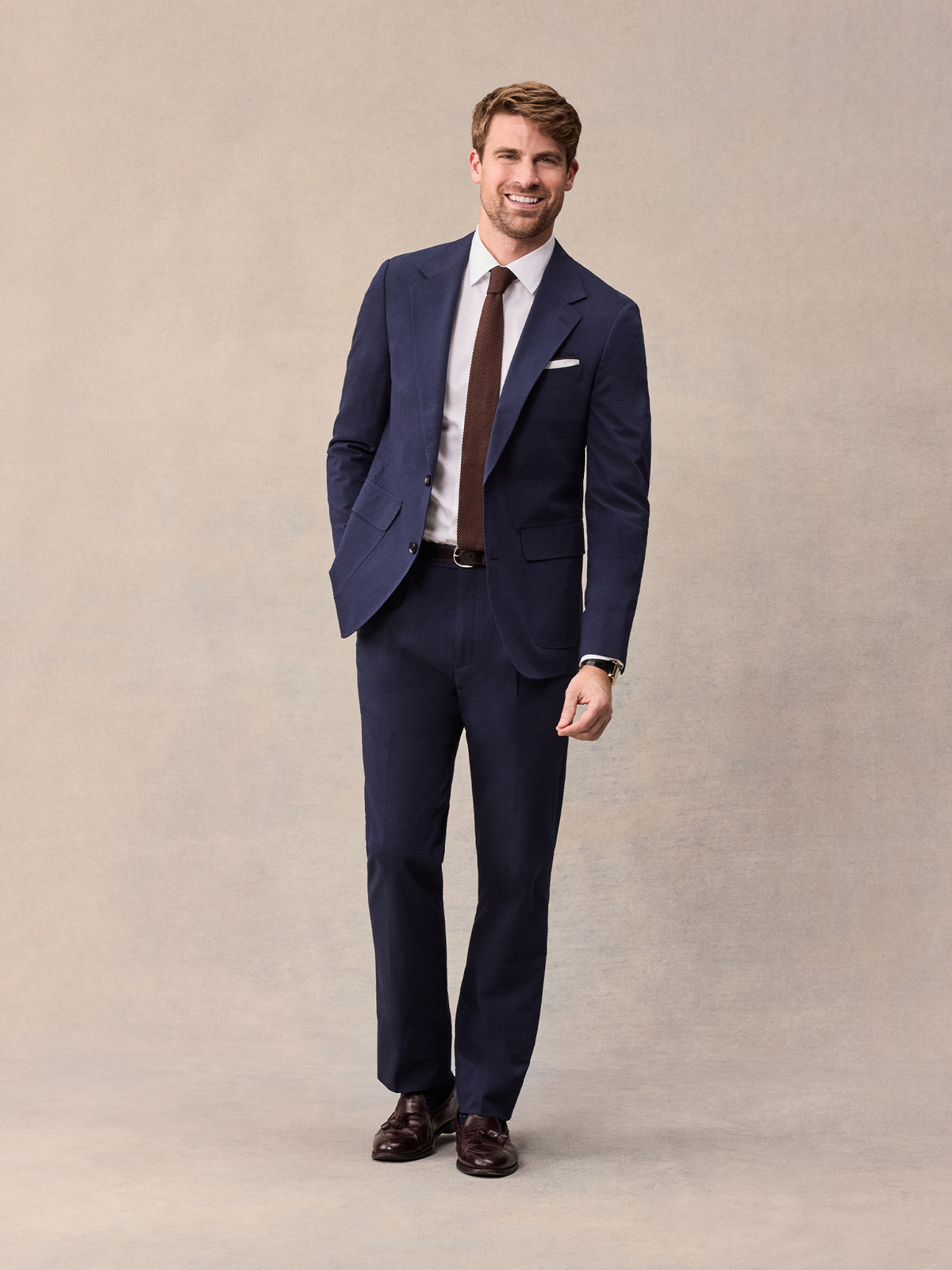 Navy Seersucker Suit