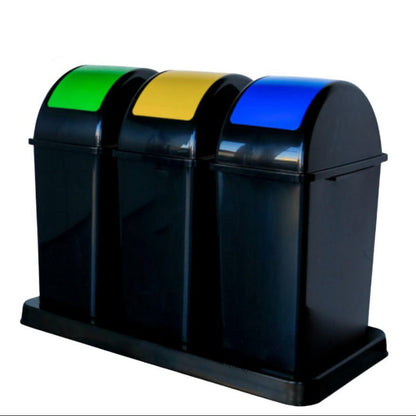 3 Recycling Containers With Base 15L x 3 (Made in Portugal)