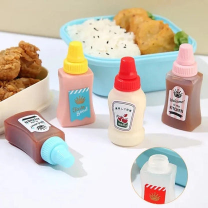 2Pcs Squeeze Sauce Bottles for Bento Lunch Box – Refillable Ketchup & Honey Dispenser